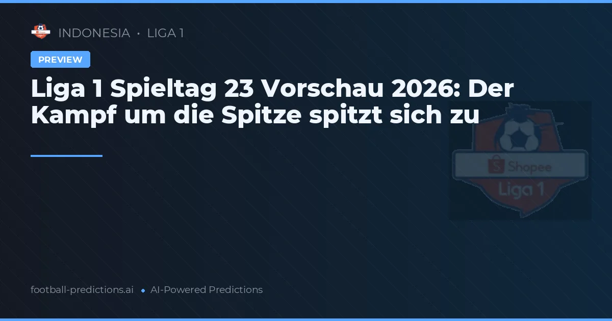 Liga 1 Spieltag 23 Vorschau 2026: Der Kampf um die Spitze spitzt sich zu