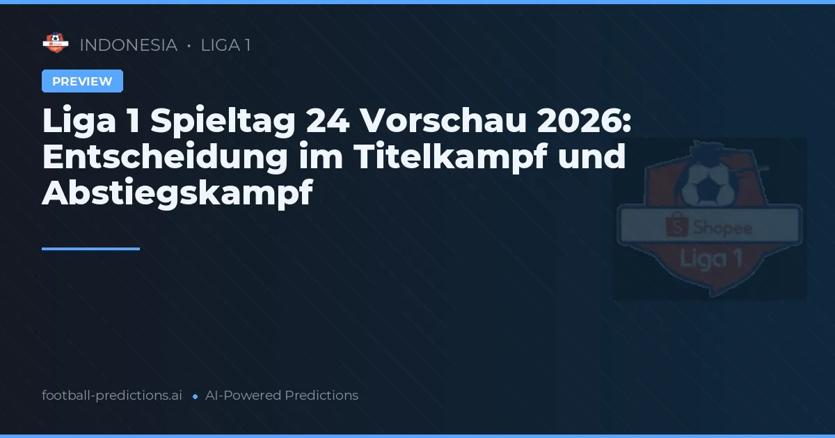 Liga 1 Spieltag 24 Vorschau 2026: Entscheidung im Titelkampf und Abstiegskampf