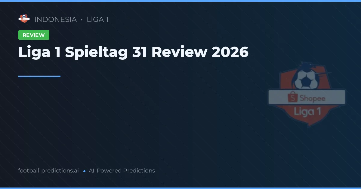 Liga 1 Spieltag 31 Review 2026