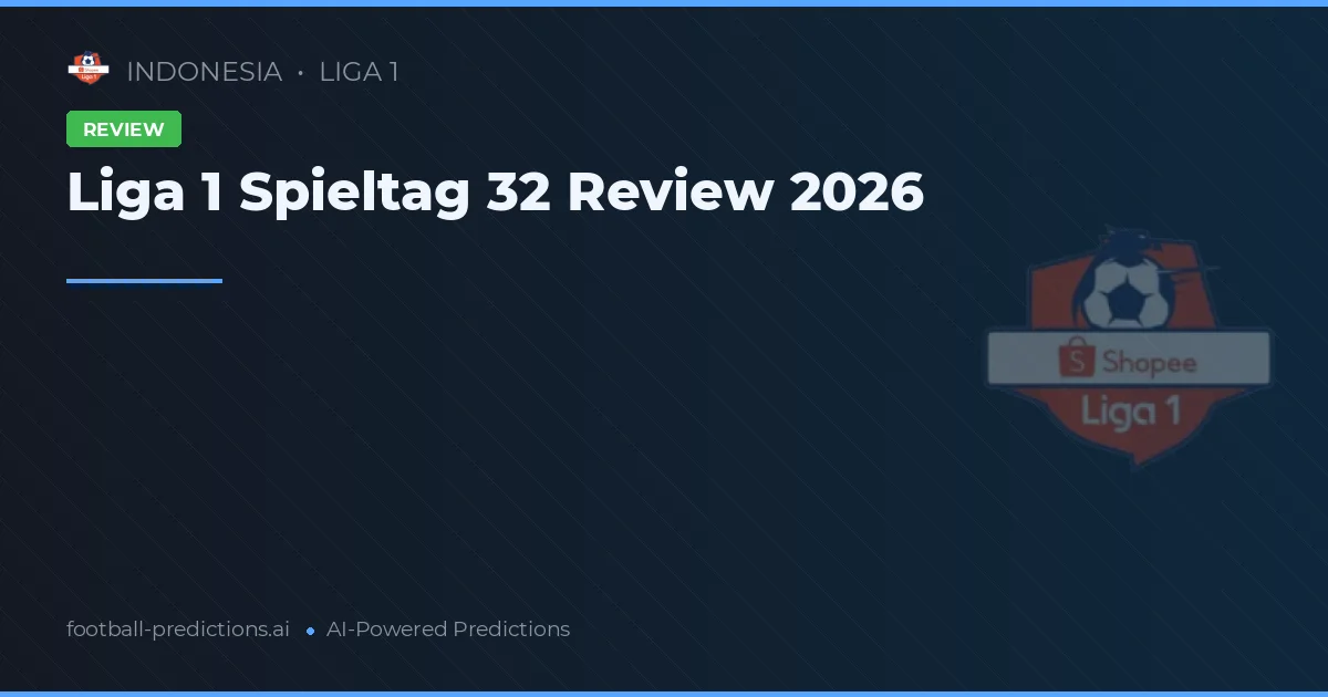 Liga 1 Spieltag 32 Review 2026
