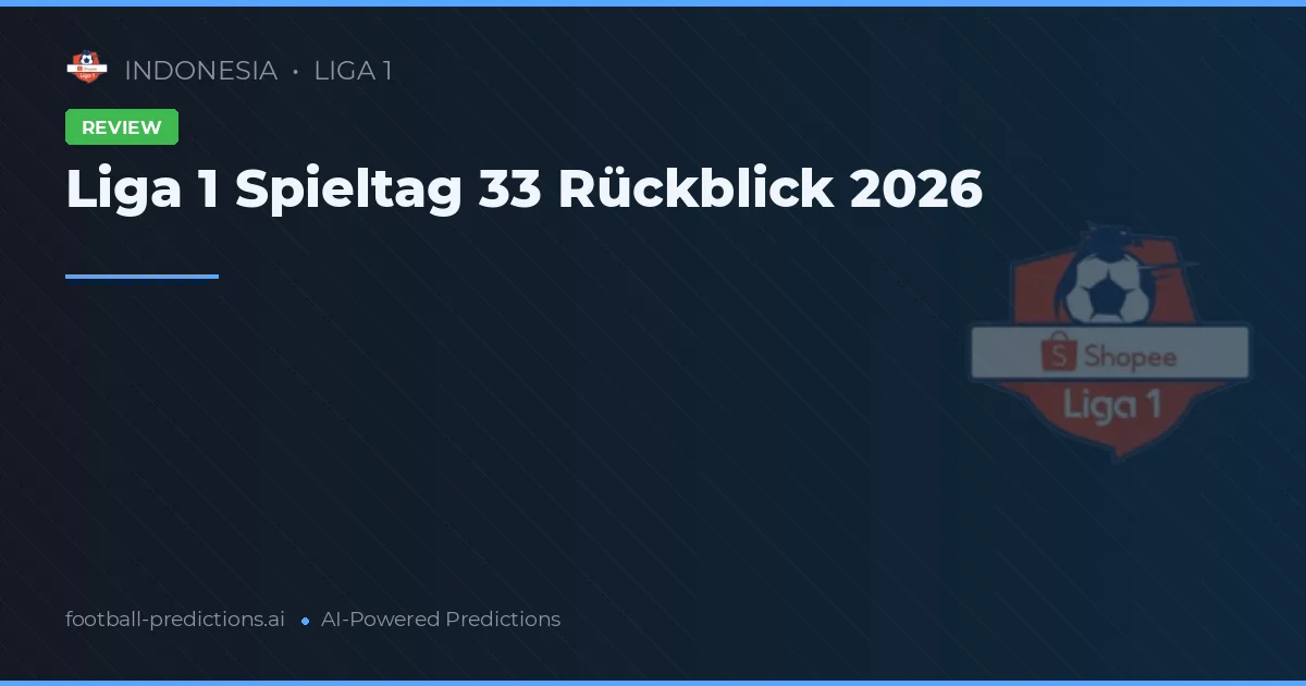 Liga 1 Spieltag 33 Rückblick 2026