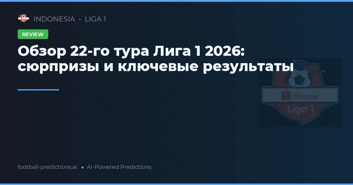 Обзор 22-го тура Лига 1 2026: сюрпризы и ключевые результаты