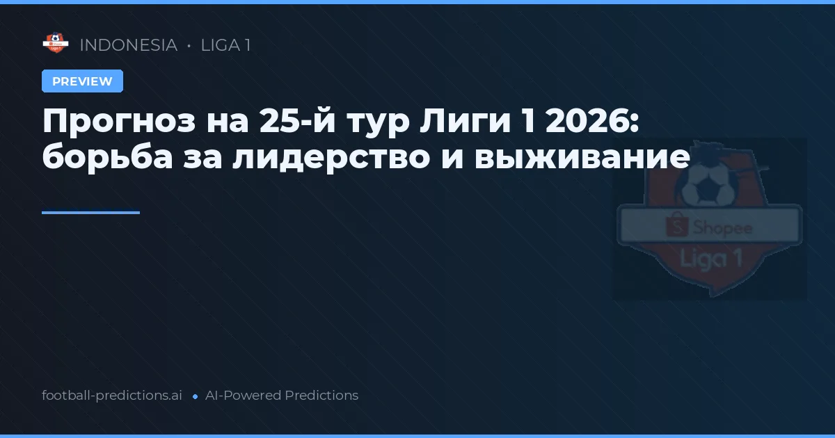Прогноз на 25-й тур Лиги 1 2026: борьба за лидерство и выживание