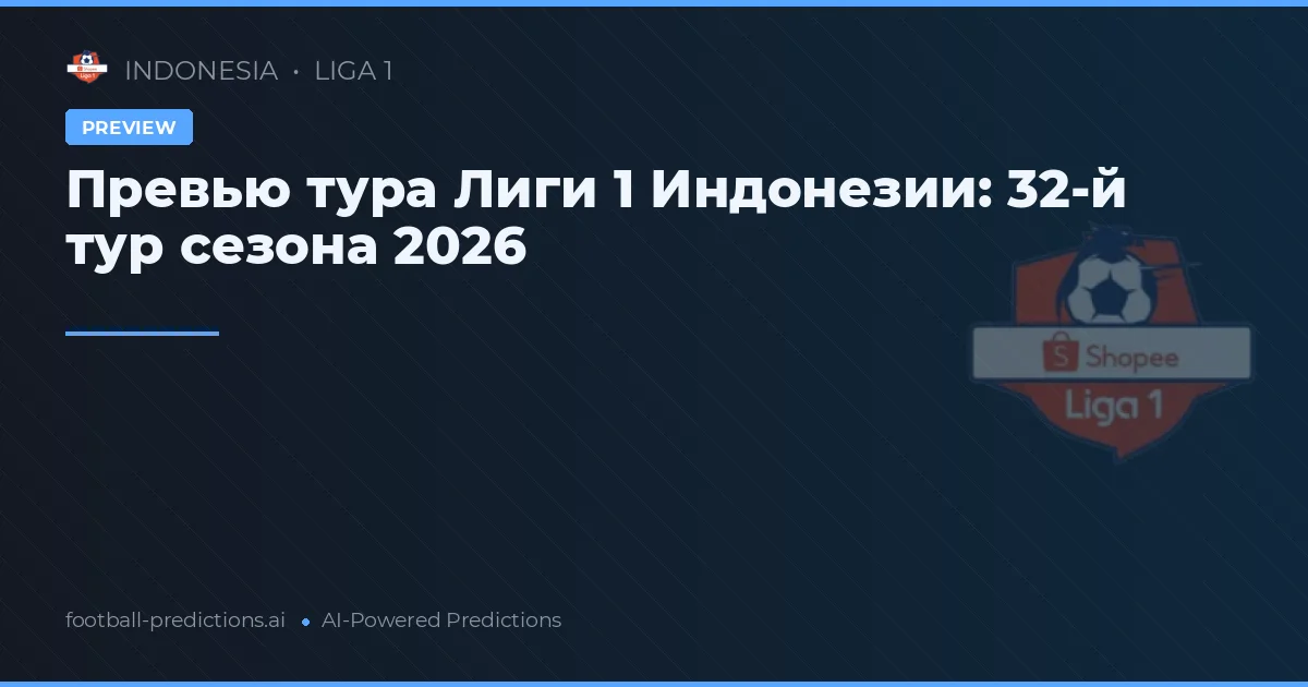 Превью тура Лиги 1 Индонезии: 32-й тур сезона 2026