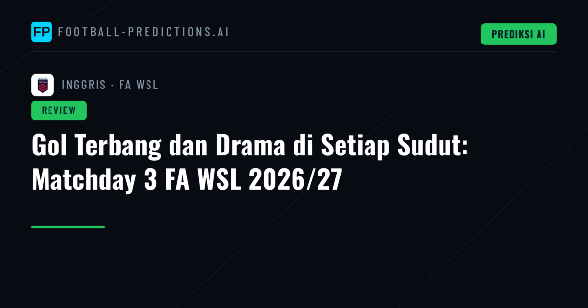 Gol Terbang dan Drama di Setiap Sudut: Matchday 3 FA WSL 2026/27