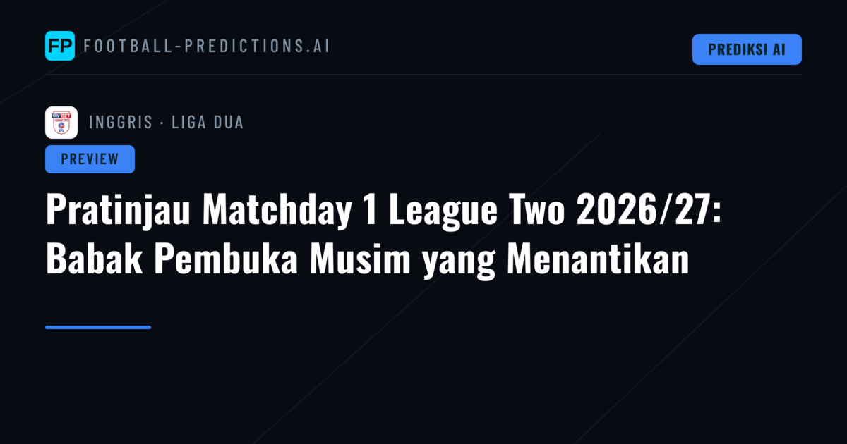 Pratinjau Matchday 1 League Two 2026/27: Babak Pembuka Musim yang Menantikan