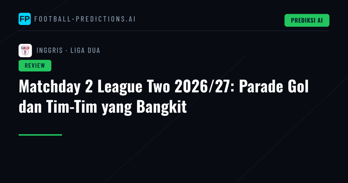 Matchday 2 League Two 2026/27: Parade Gol dan Tim-Tim yang Bangkit