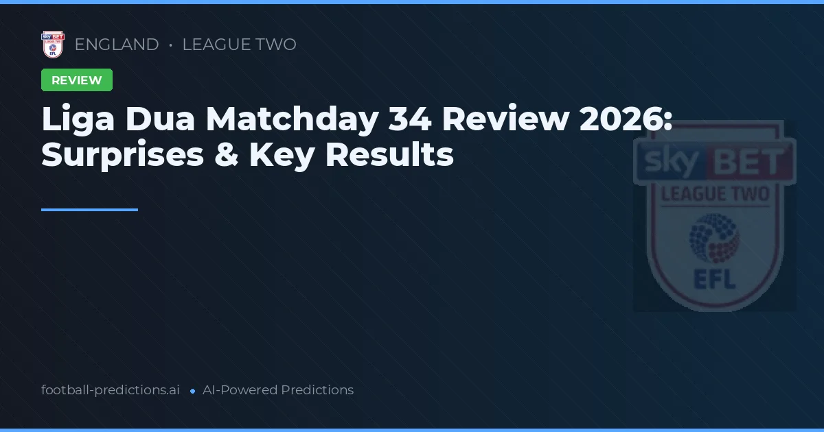 Liga Dua Matchday 34 Review 2026: Surprises & Key Results