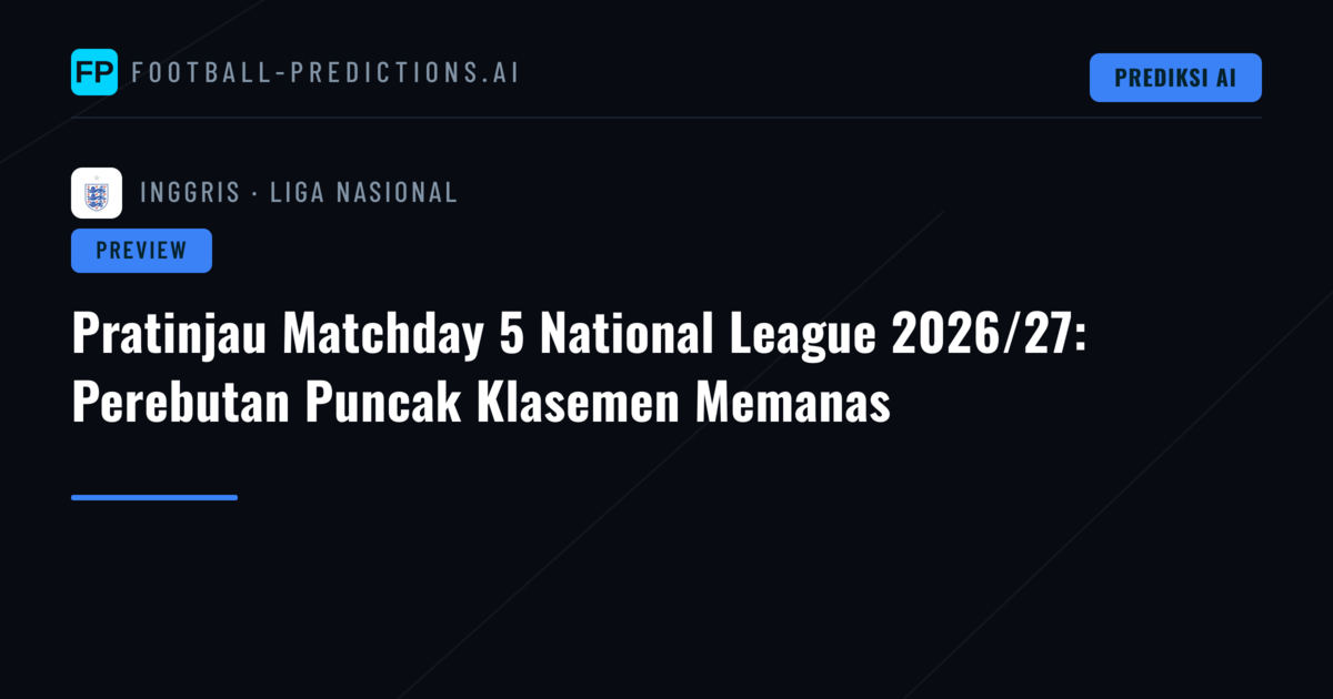 Pratinjau Matchday 5 National League 2026/27: Perebutan Puncak Klasemen Memanas