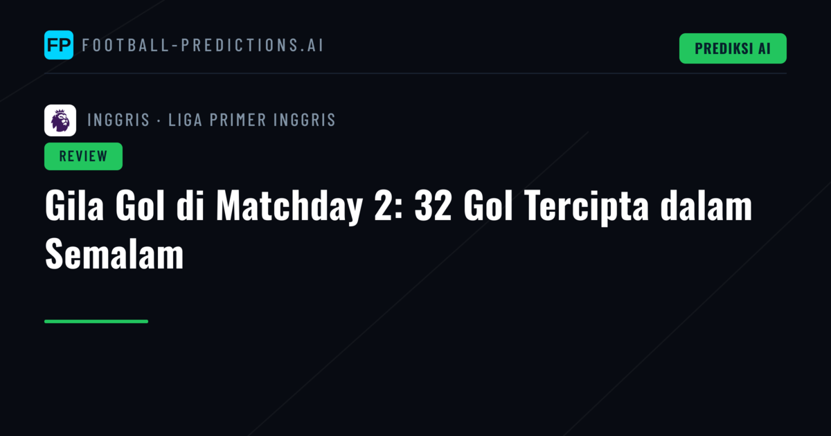Gila Gol di Matchday 2: 32 Gol Tercipta dalam Semalam