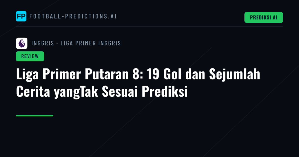 Liga Primer Putaran 8: 19 Gol dan Sejumlah Cerita yangTak Sesuai Prediksi