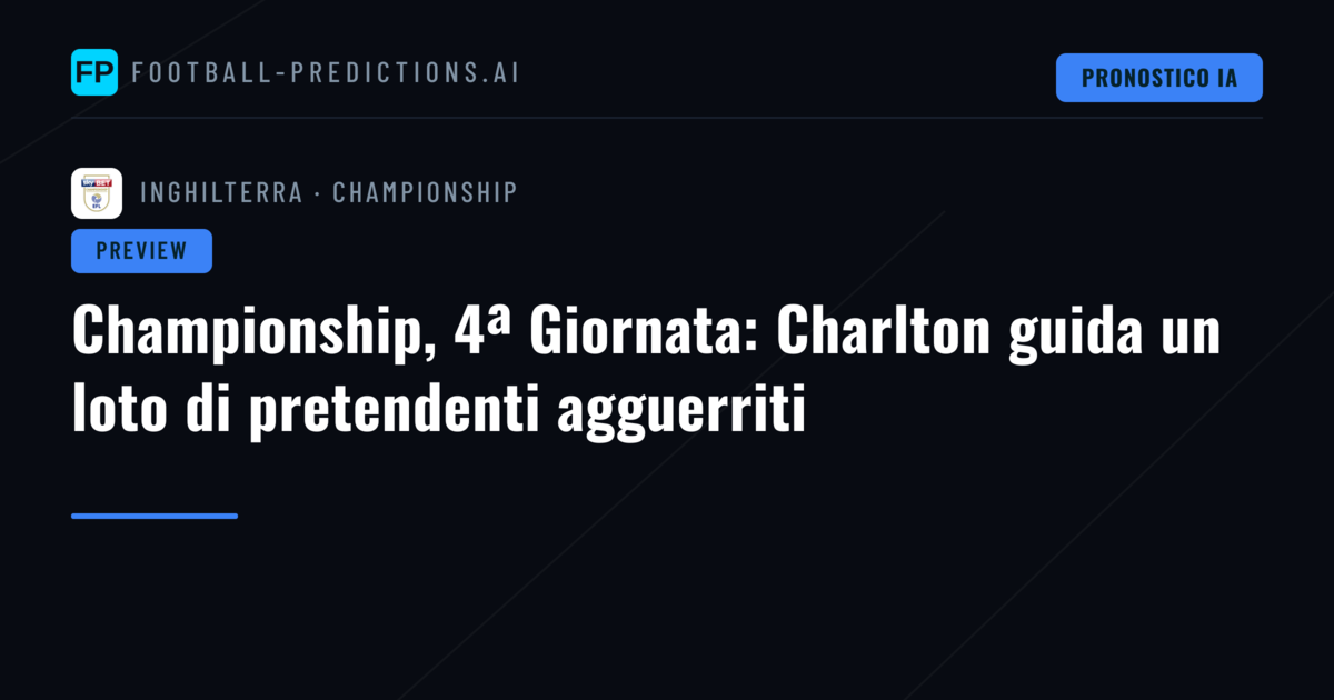 Championship, 4ª Giornata: Charlton guida un loto di pretendenti agguerriti