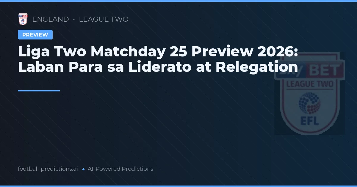 Liga Two Matchday 25 Preview 2026: Laban Para sa Liderato at Relegation