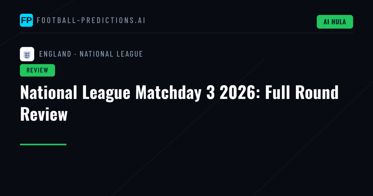 National League Matchday 3 2026: Full Round Review