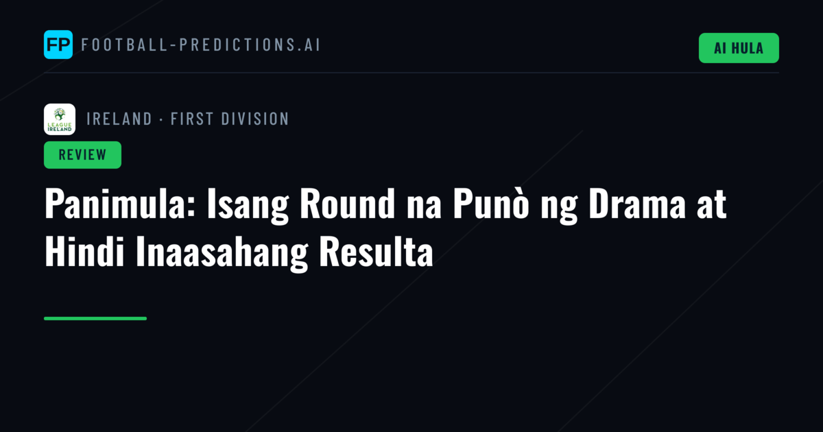 Panimula: Isang Round na Punò ng Drama at Hindi Inaasahang Resulta