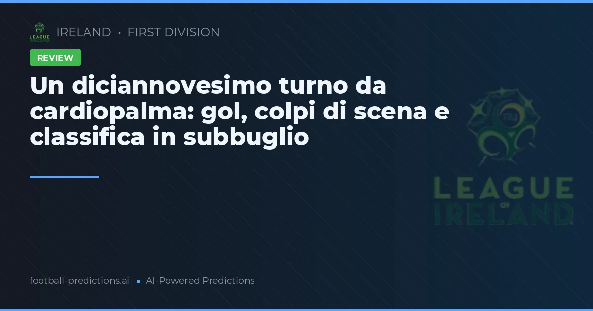 Un diciannovesimo turno da cardiopalma: gol, colpi di scena e classifica in subbuglio