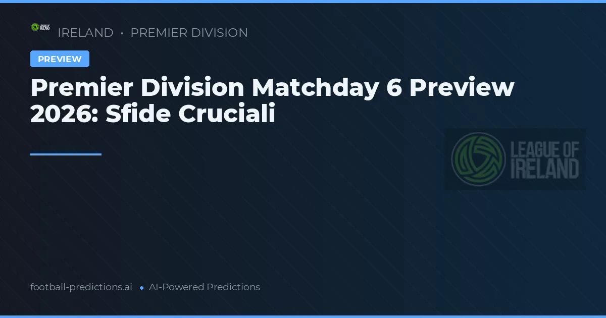 Premier Division Matchday 6 Preview 2026: Sfide Cruciali
