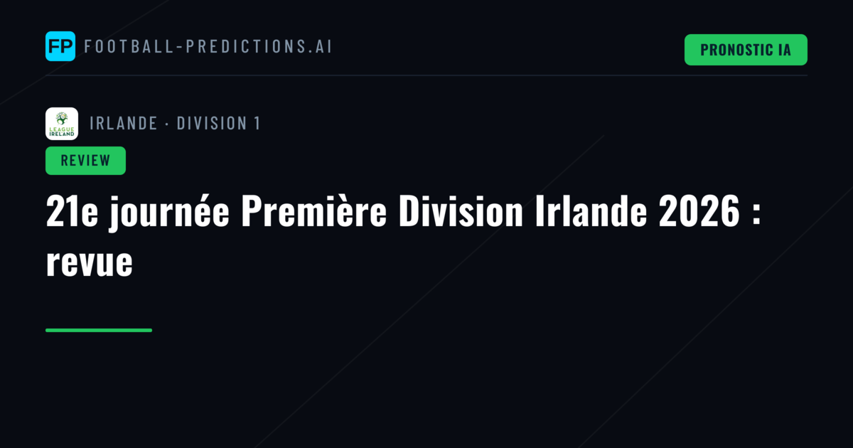 21e journée Première Division Irlande 2026 : revue