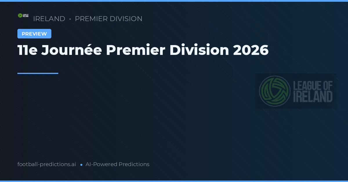 11e Journée Premier Division 2026