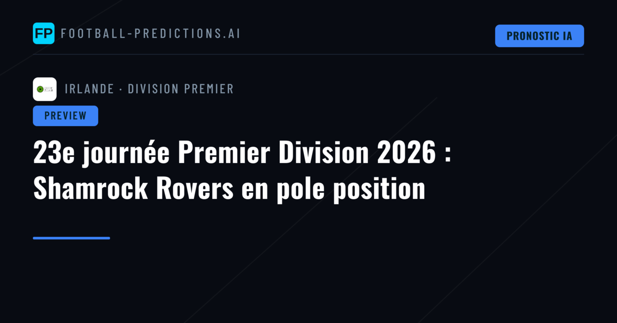 23e journée Premier Division 2026 : Shamrock Rovers en pole position