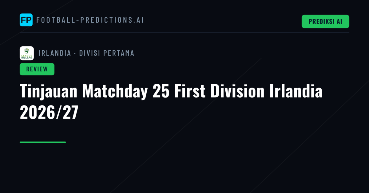 Tinjauan Matchday 25 First Division Irlandia 2026/27