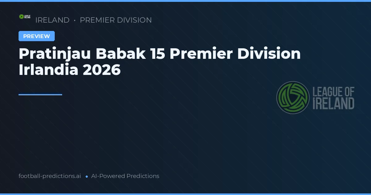 Pratinjau Babak 15 Premier Division Irlandia 2026