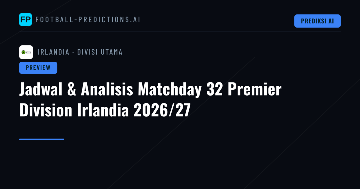 Jadwal & Analisis Matchday 32 Premier Division Irlandia 2026/27