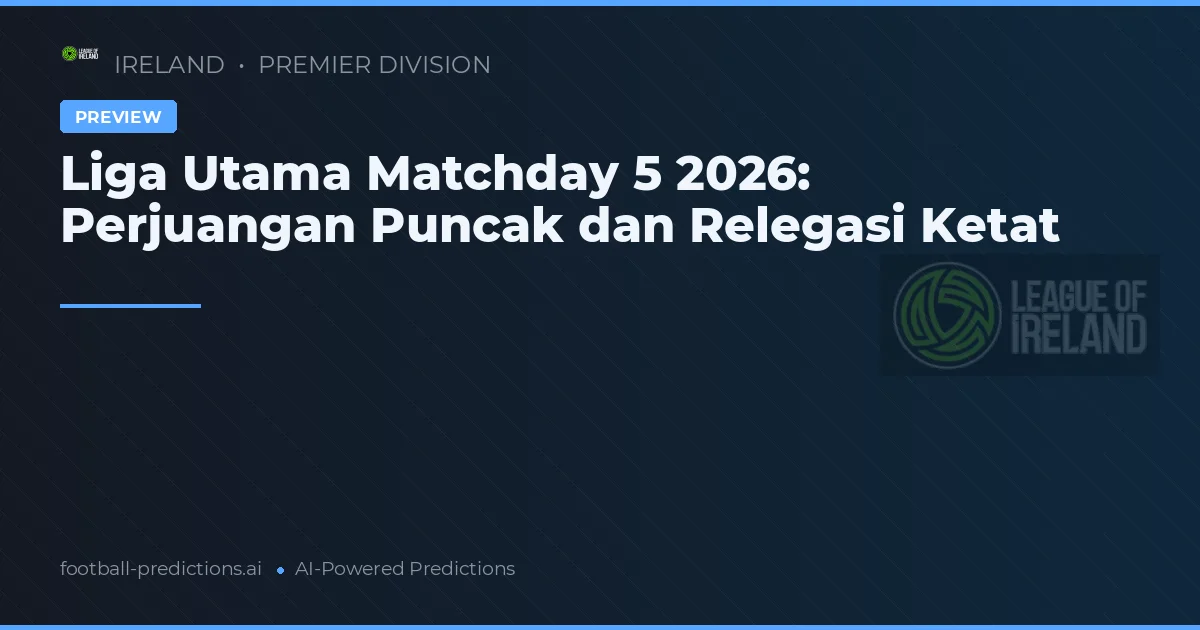 Liga Utama Matchday 5 2026: Perjuangan Puncak dan Relegasi Ketat