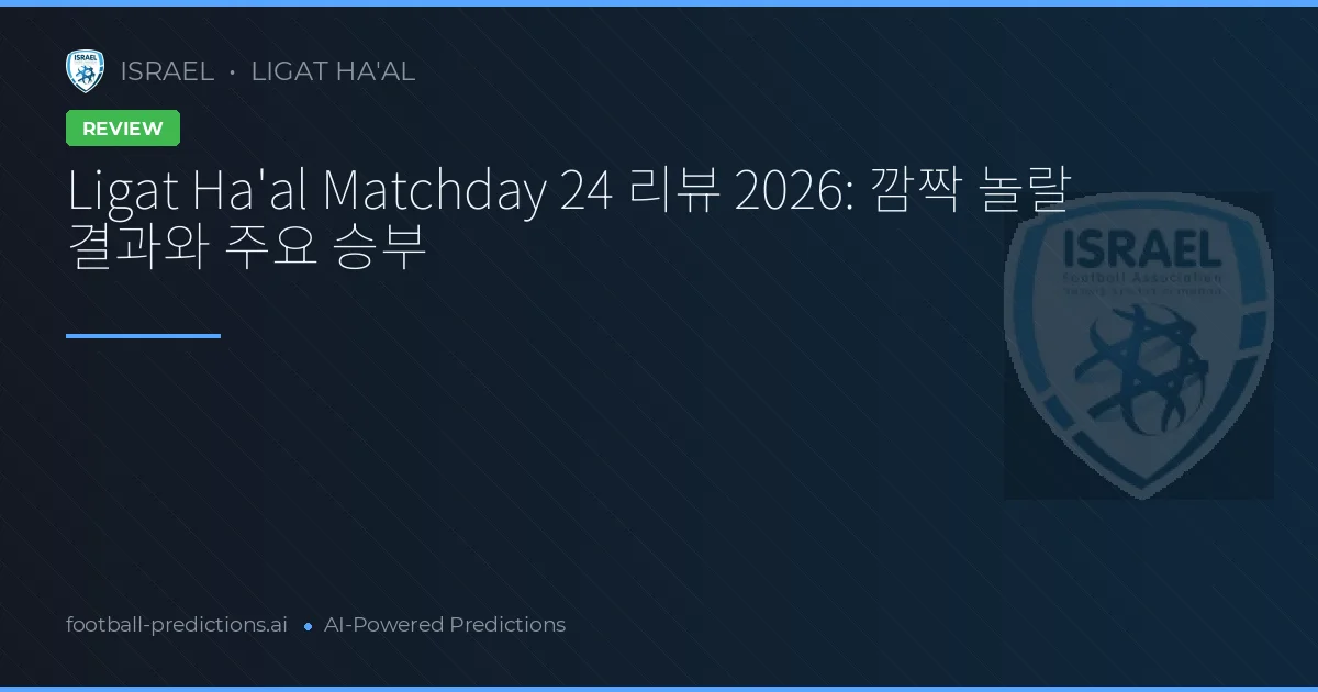 Ligat Ha'al Matchday 24 리뷰 2026: 깜짝 놀랄 결과와 주요 승부