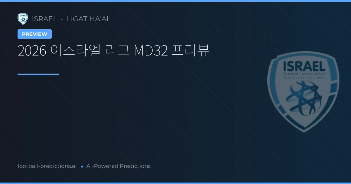 2026 이스라엘 리그 MD32 프리뷰