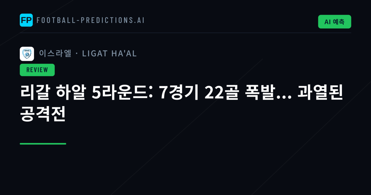리갈 하알 5라운드: 7경기 22골 폭발... 과열된 공격전