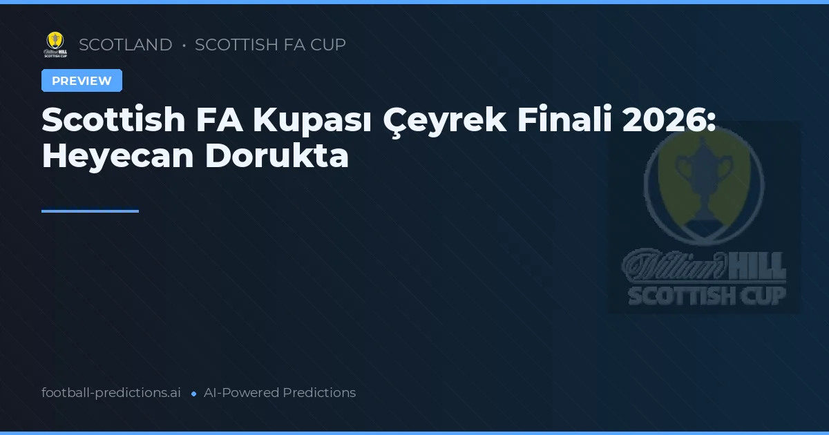 Scottish FA Kupası Çeyrek Finali 2026: Heyecan Dorukta