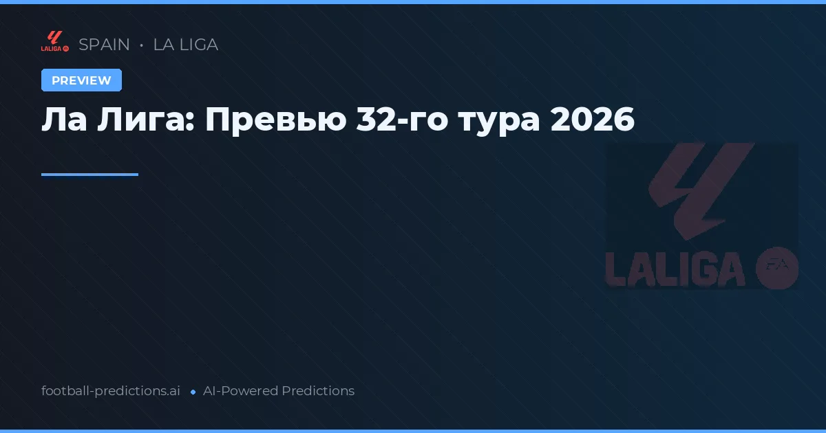 Ла Лига: Превью 32-го тура 2026