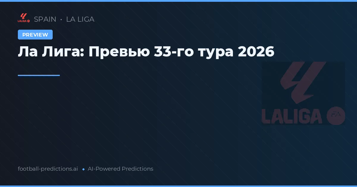 Ла Лига: Превью 33-го тура 2026