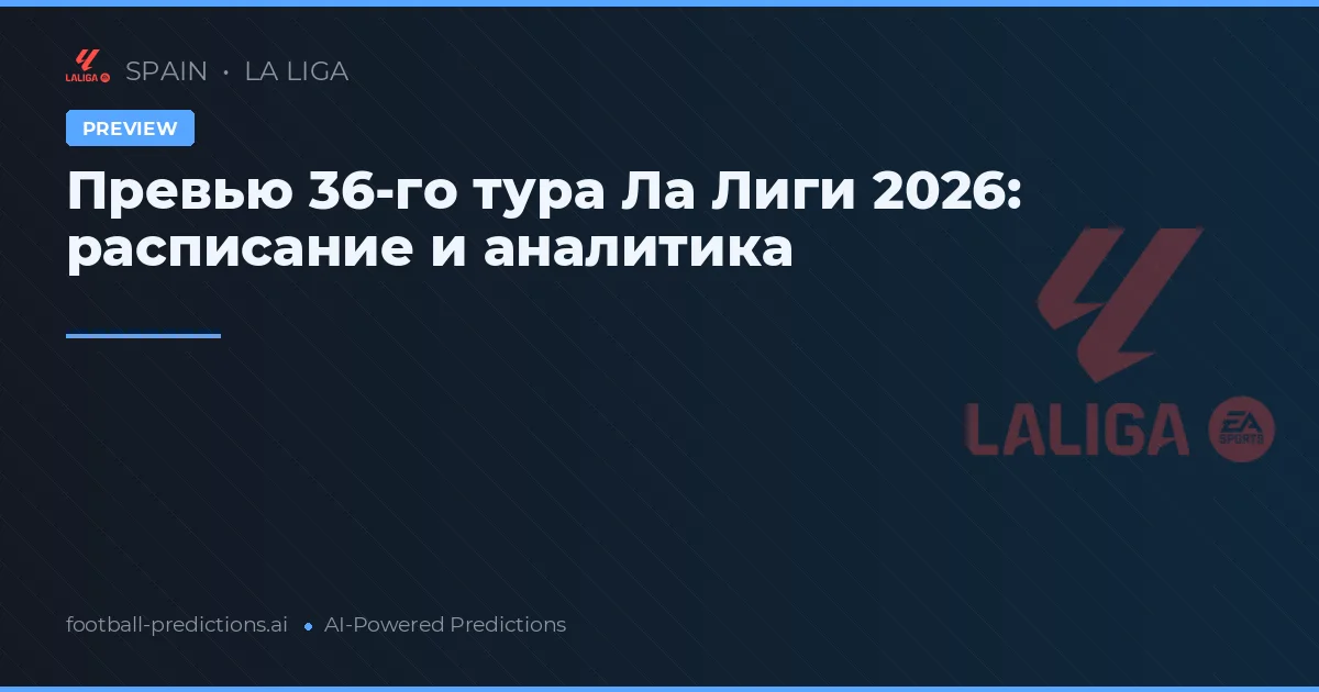 Превью 36-го тура Ла Лиги 2026: расписание и аналитика