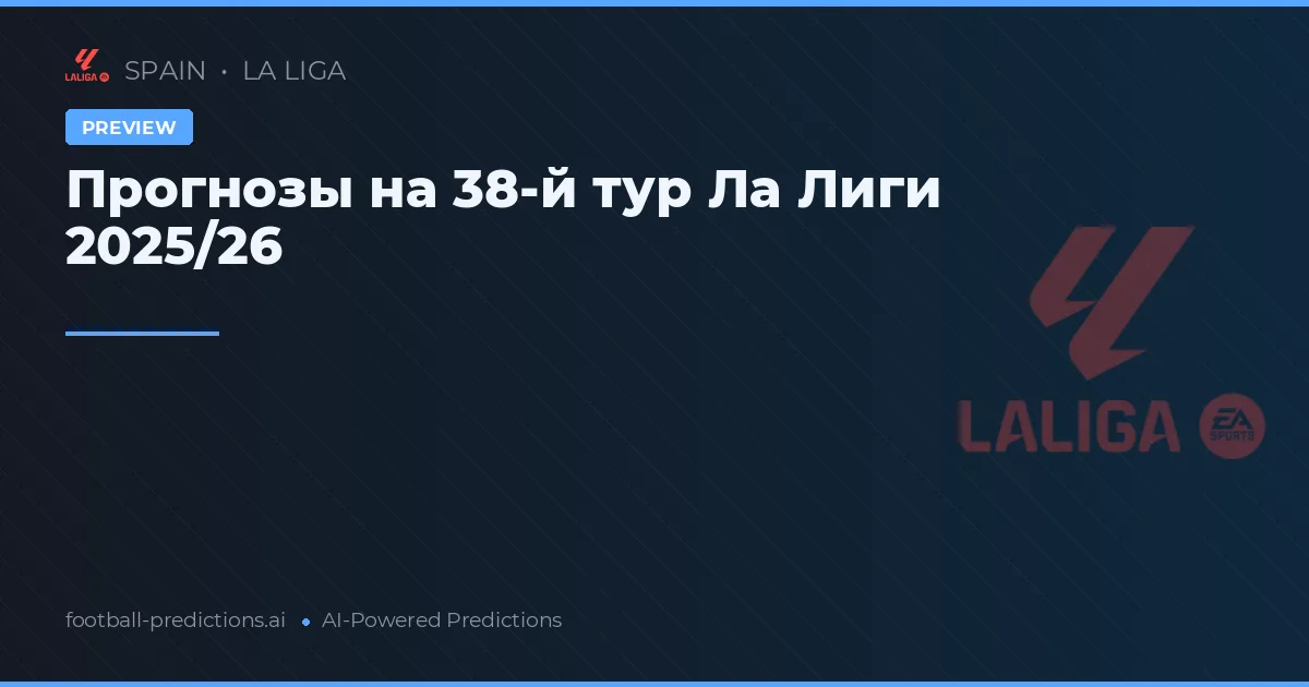 Прогнозы на 38-й тур Ла Лиги 2025/26
