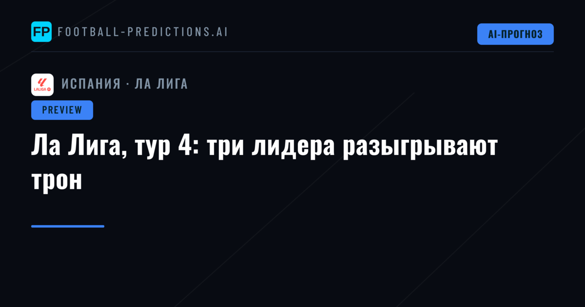 Ла Лига, тур 4: три лидера разыгрывают трон