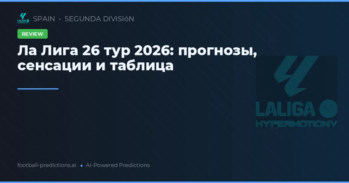 Ла Лига 26 тур 2026: прогнозы, сенсации и таблица