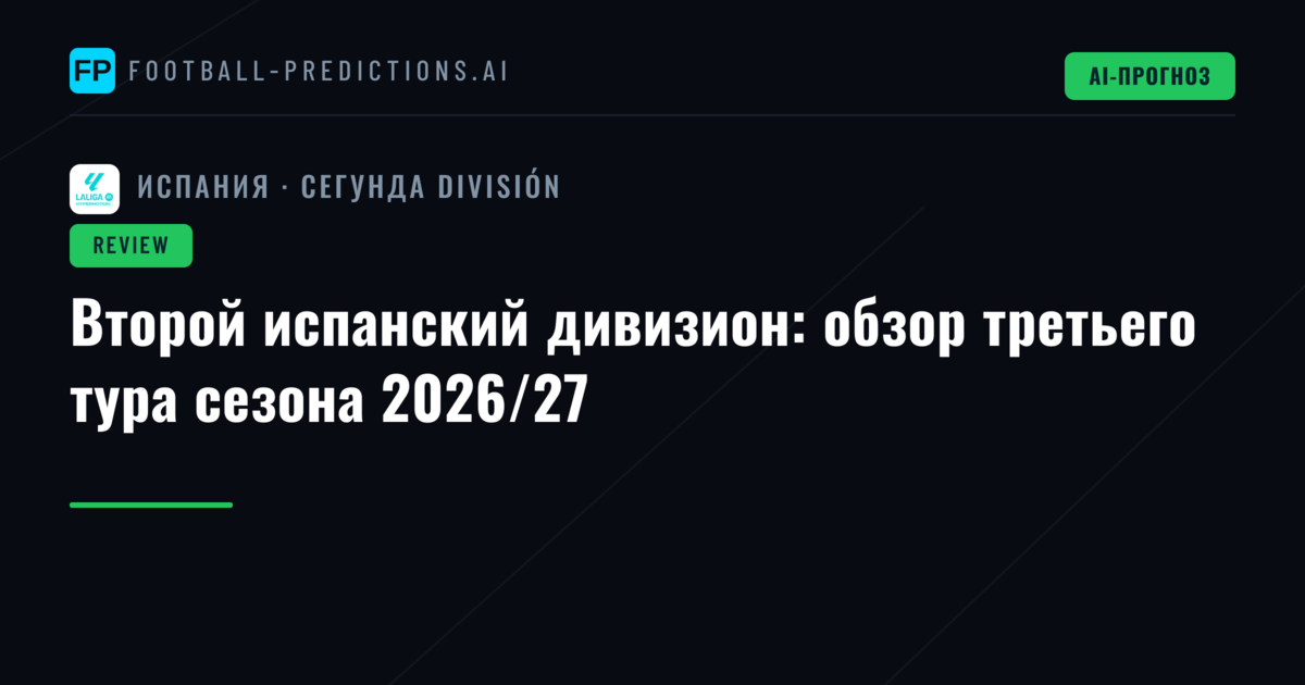 Второй испанский дивизион: обзор третьего тура сезона 2026/27