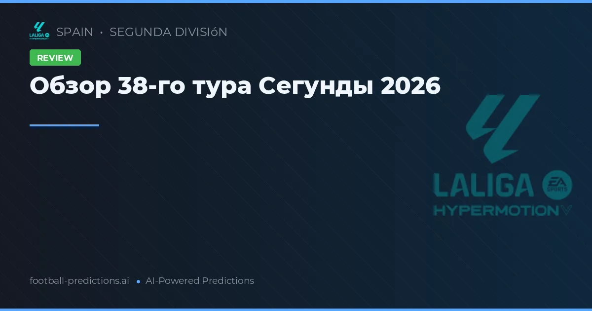 Обзор 38-го тура Сегунды 2026