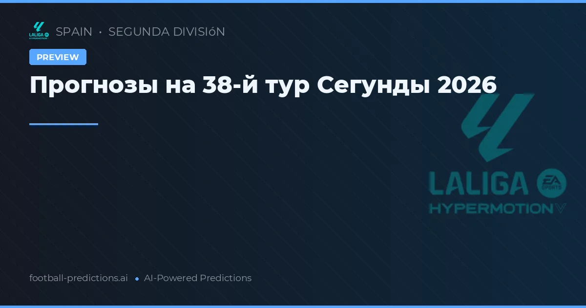 Прогнозы на 38-й тур Сегунды 2026