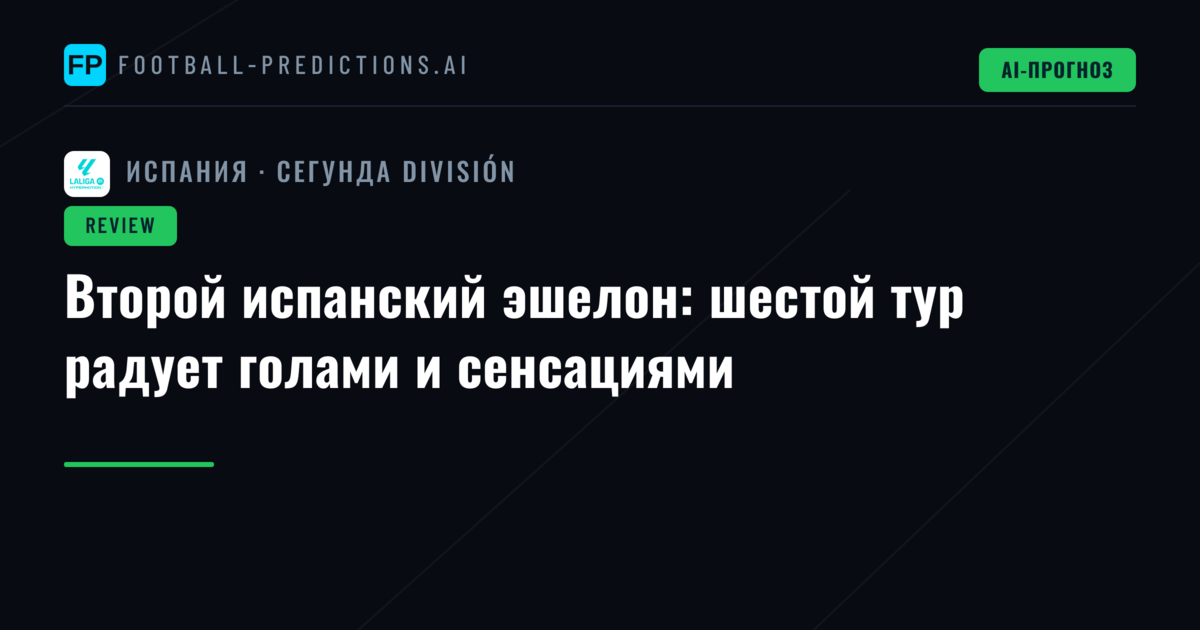 Второй испанский эшелон: шестой тур радует голами и сенсациями