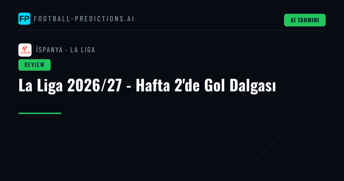 La Liga 2026/27 - Hafta 2'de Gol Dalgası