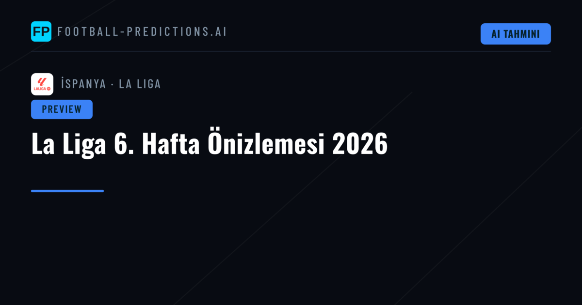 La Liga 6. Hafta Önizlemesi 2026