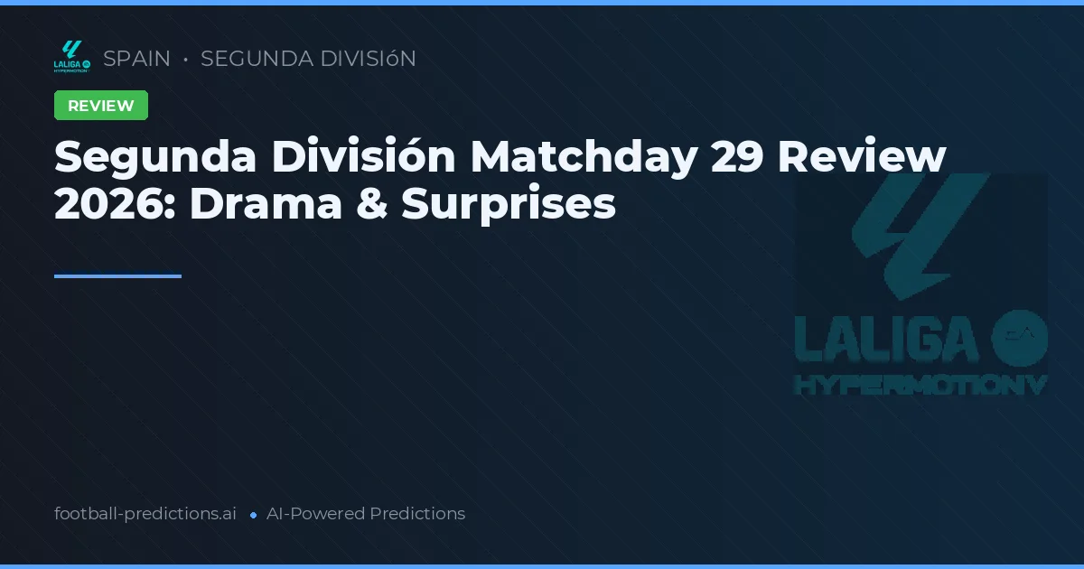 Segunda División Matchday 29 Review 2026: Drama & Surprises