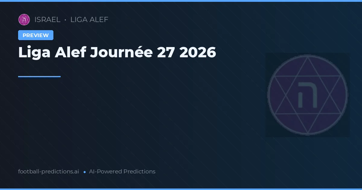 Liga Alef Journée 27 2026