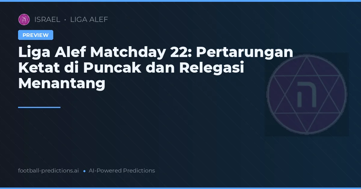Liga Alef Matchday 22: Pertarungan Ketat di Puncak dan Relegasi Menantang