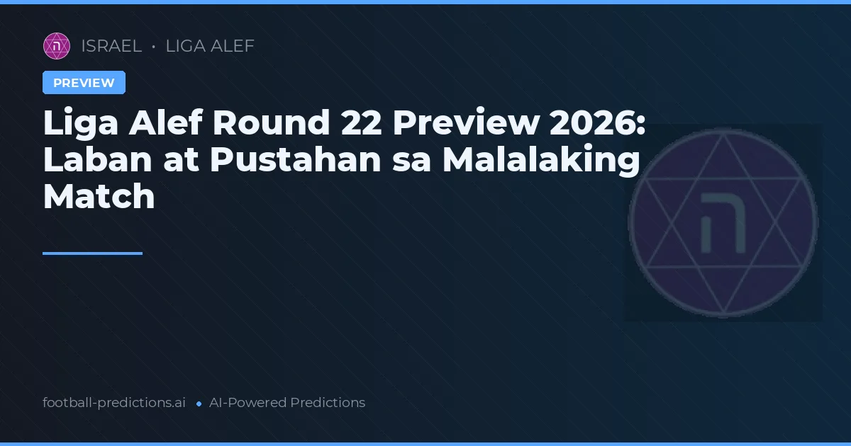 Liga Alef Round 22 Preview 2026: Laban at Pustahan sa Malalaking Match