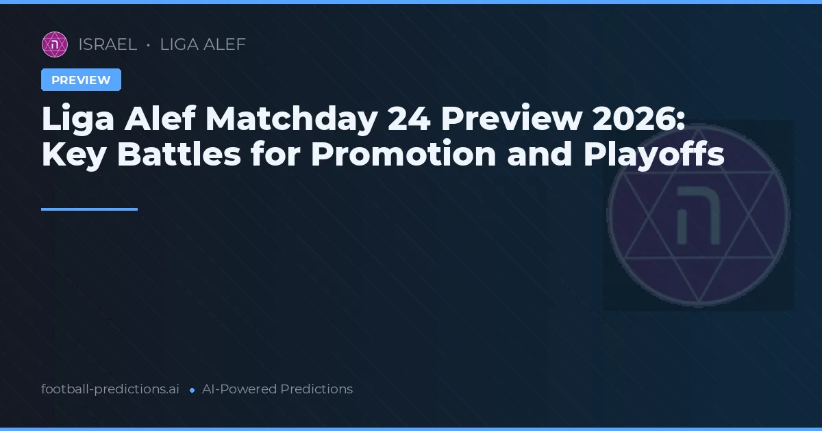 Liga Alef Matchday 24 Preview 2026: Key Battles Shape Playoffs