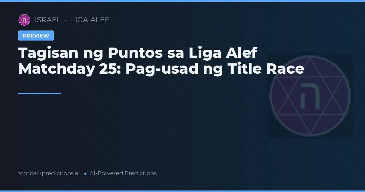 Tagisan ng Puntos sa Liga Alef Matchday 25: Pag-usad ng Title Race